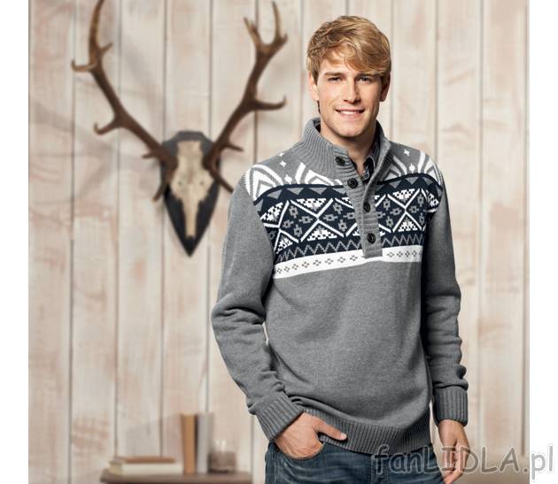 Sweter męski Livergy, cena 59,90 PLN za 1 szt. 
- elegancki, swobodny i ciepły ...