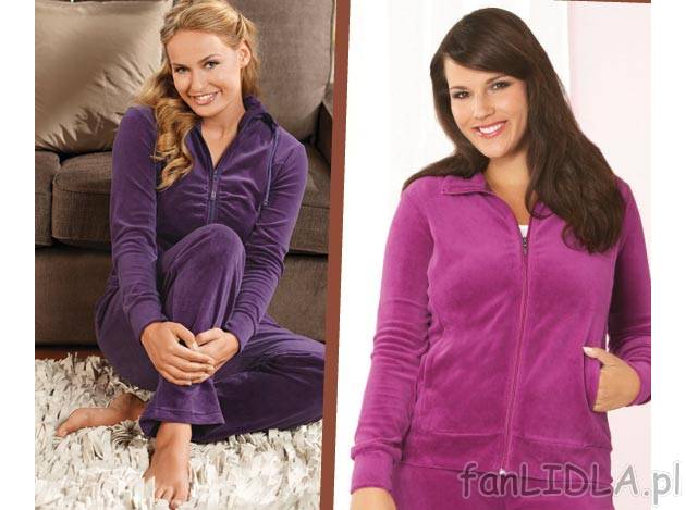 Welurowy dres damski Esmara, cena 59,90 PLN za 1 opak. 
- wygodne spodnie z gumką ...