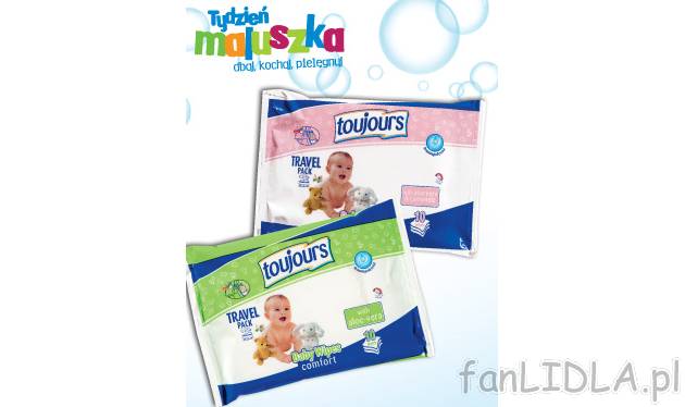 Wilgotne chusteczki dla dzieci , cena 1,99 PLN za 1 opak. 
- 10 szt./ 1 opak. 
- ...