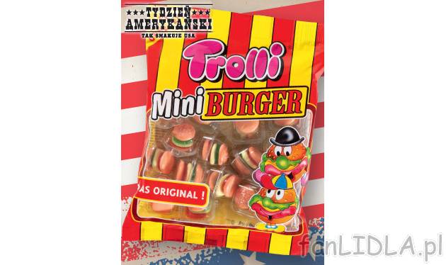 Trolli żelki w kształcie hamburgerów , cena 6,99 PLN za 1 opak. 
- Osobno pakowane. ...