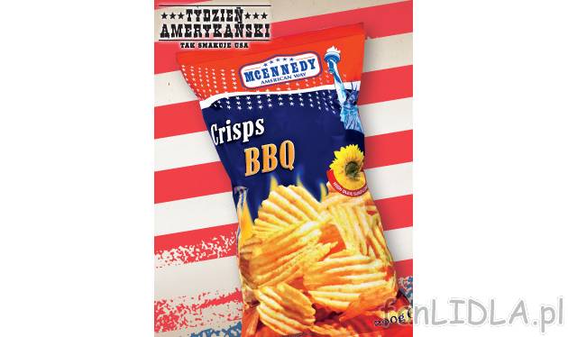 Chipsy ziemniaczne , cena 4,49 PLN za 200 g/ 1 opak. 
- Chrupiace, 
- Smażone ...