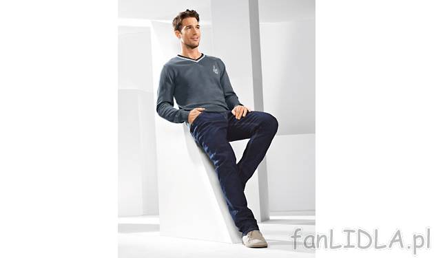 Sweter męski Livergy, cena 39,99 PLN za 1 szt. 
- z eleganckiej, delikatnej, bawełnianej ...
