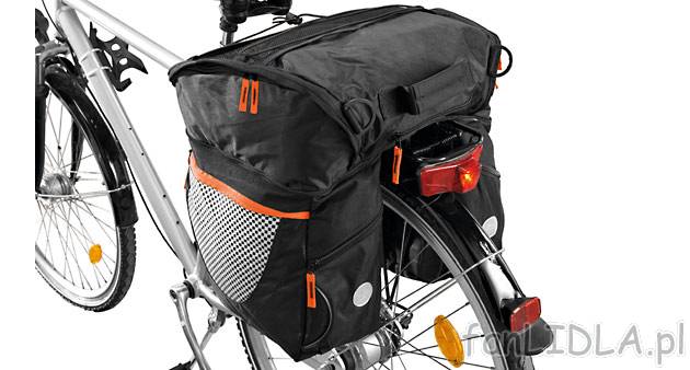 Torba na bagażnik rowerowy Crivit Sports, cena 89,90 PLN za 1 opak. 
- z mocowaniem ...