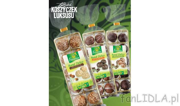 Pralinki z nadzieniem , cena 4,99 PLN za 120 g/ 1 opak. 
-  Różne rodzaje