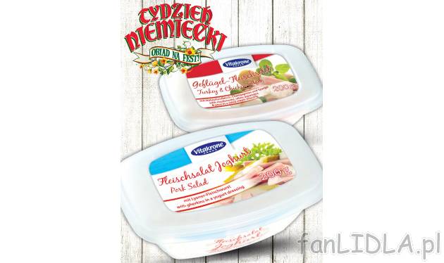 Sałatki mięsne , cena 3,99 PLN za 200 g / 1 opak. 
- Różne rodzaje. 
- Delikatne ...