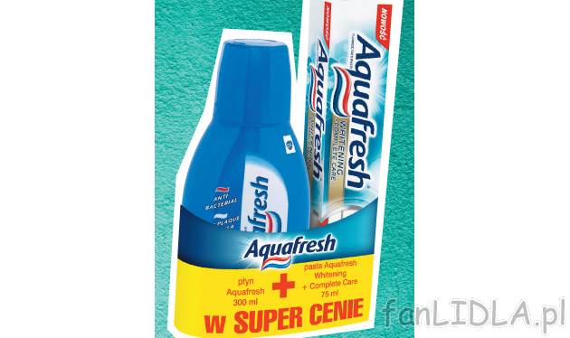 Aquafresh płyn+pasta , cena 9,99 PLN za zestaw 
-  zestaw