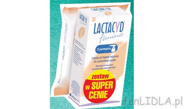 Lactacyd + chusteczki , cena 14,99 PLN za 1 opak. 
-  200 ml + 20 szt.