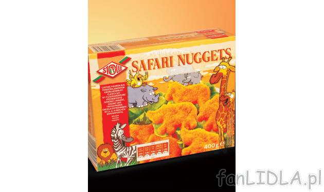 Nuggetsy , cena 8,99 PLN za 400 g/ 1 opak. 
- Panierowane kotleciki drobiowe w ...