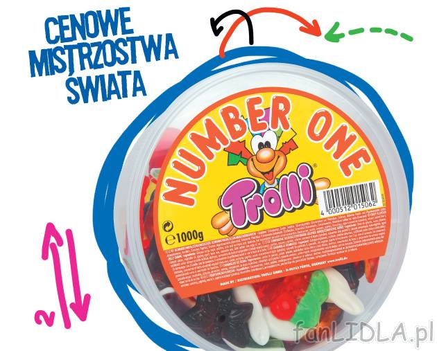 Żelki , cena 12,99 PLN za 1 kg/ 1 opak. 
-  aż 1 kg!