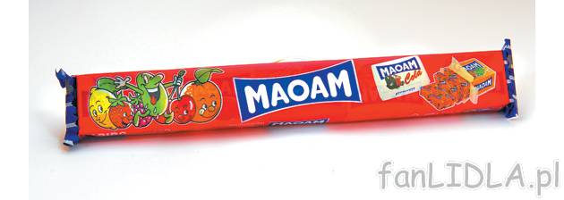 Guma MAOAM , cena 1,99 PLN za 1 opak. 
- 5 sztuk w opakowaniu 
- 5 x 22 g/1 opak. ...