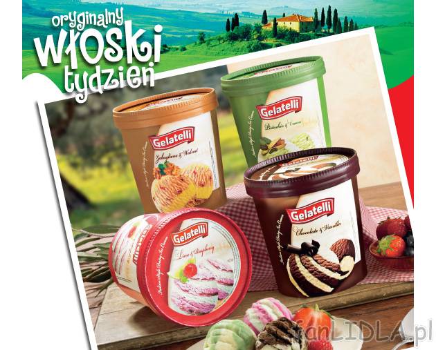 Lody , cena 6,99 PLN za 750 ml/1 opak. 
- Doskonałe lody w 6 różnych smakach ...