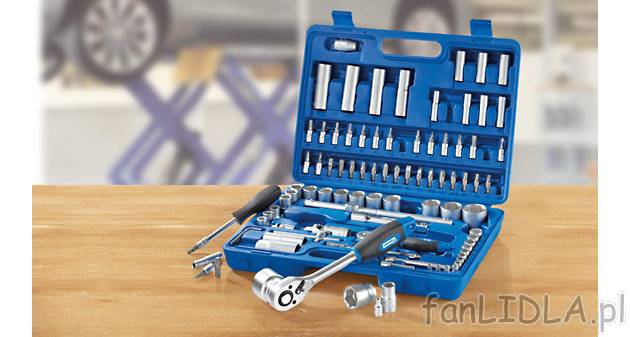 Komplet kluczy nasadowych Powerfix, cena 179,00 PLN za 1 opak. 
- ze stali chromowo-wanadowej ...