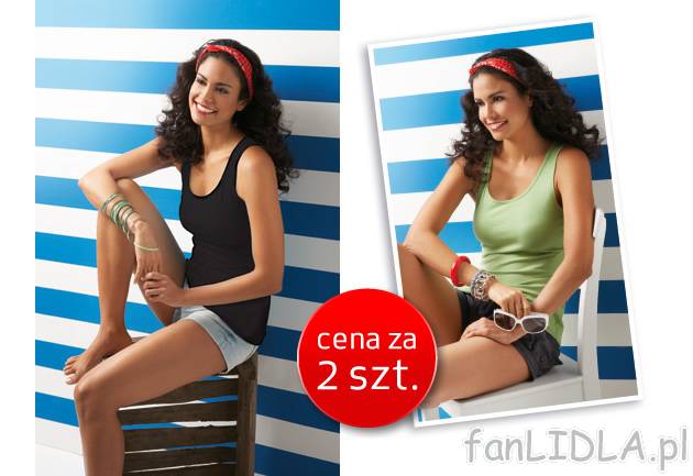 Koszulki damskie Esmara, cena 21,99 PLN za 2szt. 
- w róznych kolorach 
- materiał: ...