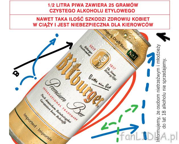 Bitburger , cena 2,44 PLN za 500 ml/1 opak.