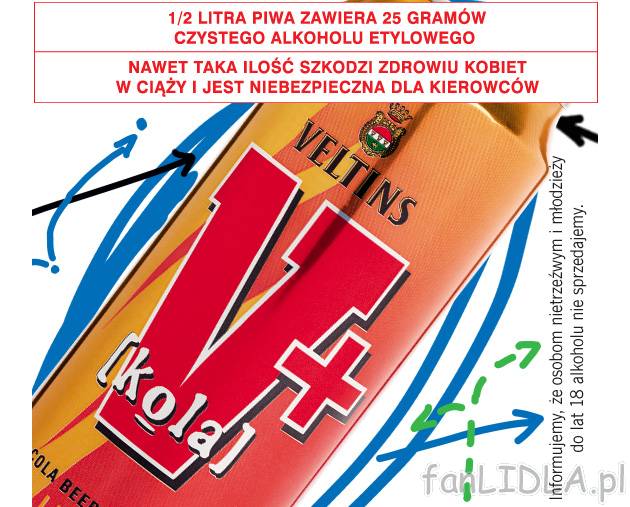 Veltins V+Cola , cena 2,49 PLN za 500 ml/1 opak. 
- Informujemy, że osobom nietrzeźwym ...