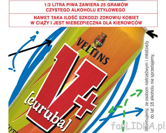 Veltins V+Curuba , cena 2,49 PLN za 500 ml/1 opak. 
- Informujemy, że osobom nietrzeźwym ...