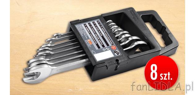 Komplet kluczy płaskich Powerfix, cena 39,99 PLN za 1 opak. 
- 8 dwustronnych ...