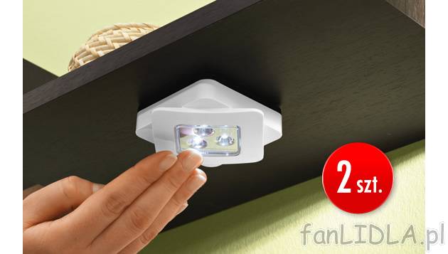 Lampki LED 2 szt. Livarno Lux, cena 14,99 PLN za 2 szt. 
- 3 energooszczędne diody ...