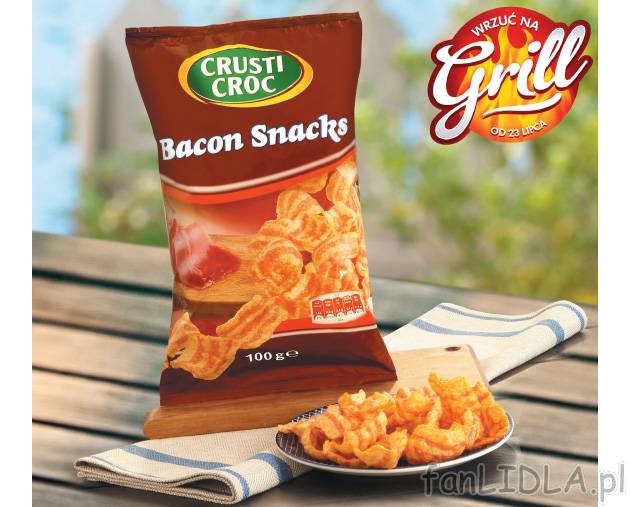 Snacki , cena 2,99 PLN za 100 g 
-  O smaku boczku