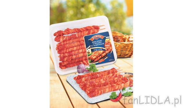 Kręciołki z boczku , cena 7,29 PLN za 300 g 
-  W marynacie