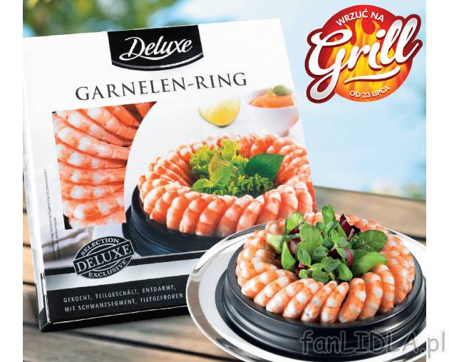 Krewetki wykwintne , cena 16,99 PLN za 230 g 
- Gotowane, częściowo obrane. Gotowe ...
