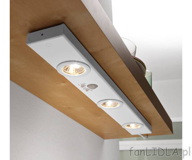 Halogenowa lampa podszafkowa Livarno Lux, cena 64,90 PLN za 1 szt. 
- z czujnikiem ...