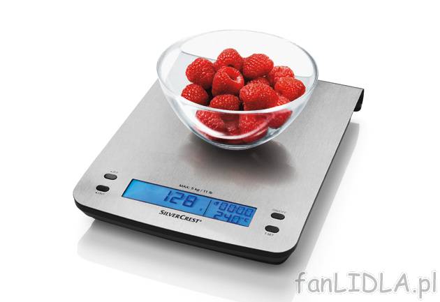 Waga kuchenna Silvercrest Kitchen Tools, cena 44,99 PLN za 1 szt. 
- z podświetlonym ...