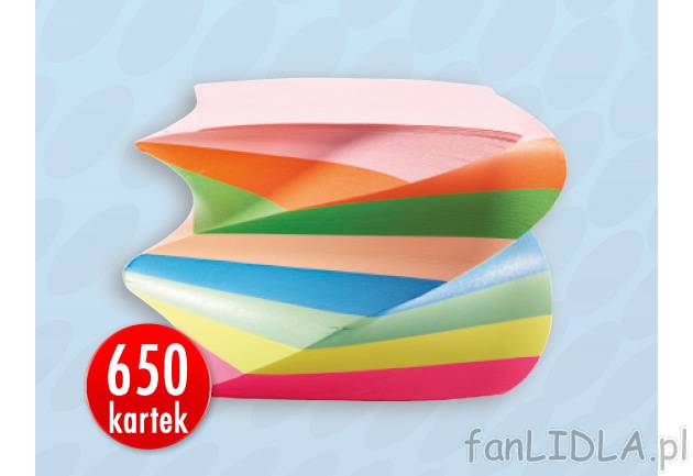 Karteczki do notatek , cena 5,99 PLN za 1 opak. 
-  650 kartek