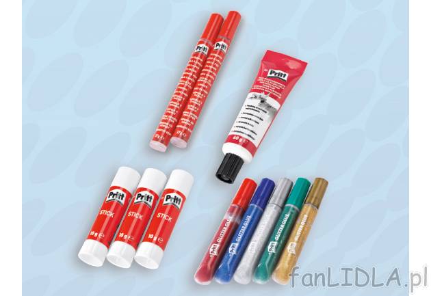 Klej Pritt Pritt, cena 6,99 PLN za 1 opak. 
- do wyboru: klej w sztyfcie, płynny ...