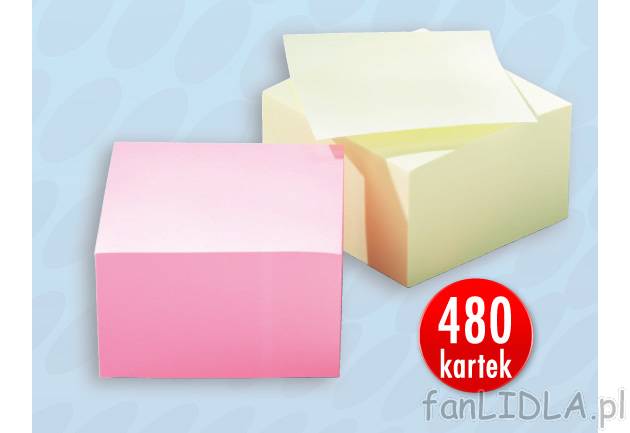 Karteczki do notatek , cena 3,99 PLN za 1 opak. 
-  480 kartek