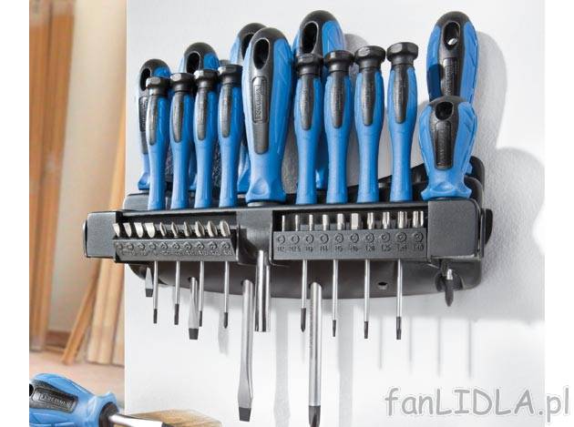 Komplet śrubokrętów i bitów Powerfix, cena 49,99 PLN za 1 opak. 
- ergonomicznie ...