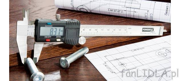Suwmiarka cyfrowa Powerfix, cena 34,99 PLN za 1 szt. 
- przejrzysty wyświetlacz, ...