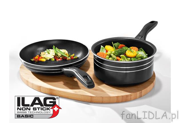 Patelnia aluminiowa lub rondel Ernesto, cena 19,99 PLN za 1 szt. 
- do zdrowego, ...