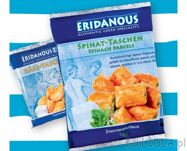 Pierogi , cena 8,88 PLN za 1 kg/1 opak. 
- Pyszne nadzienie ze szpinaku lub sera  ...