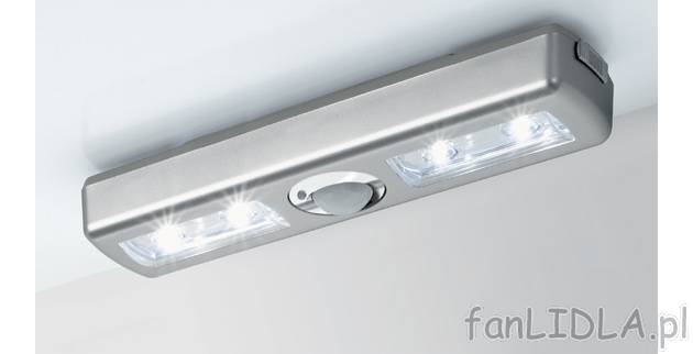 Lampa LED z czujnikiem ruchu Livarno Lux, cena 27,99 PLN za 1 szt. 
- włącza ...