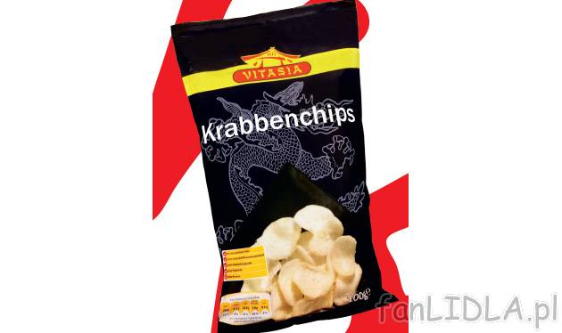 Chipsy krabowe , cena 3,99 PLN za 100 g/1 opak. 
- Smakują wyśmienicie same lub ...