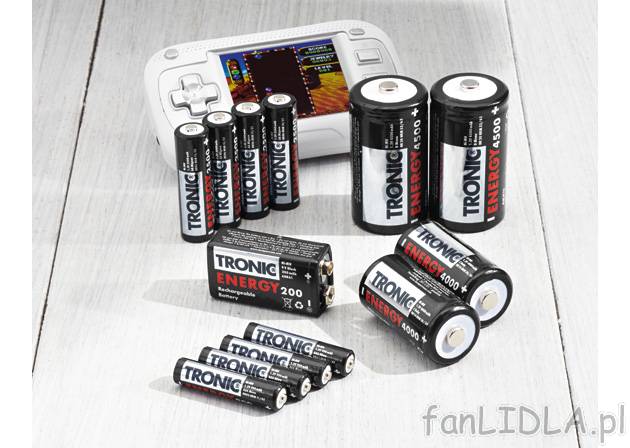 Akumulatorki NiMH Tronic, cena 14,99 PLN za 1 opak. 
- 4 szt. AA 2500 mAh, 1,2 ...