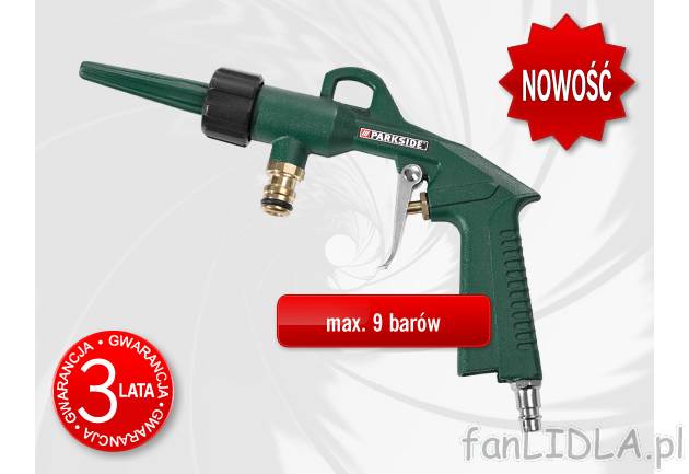 Pistolet pneumatyczny do wody Parkside, cena 25,00 PLN za 1 opak. 
- w zestawie ...