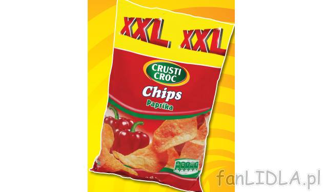 Chipsy paprykowe , cena 3,59 PLN za 250 g/1 opak. 
-  250 g/1 opak.