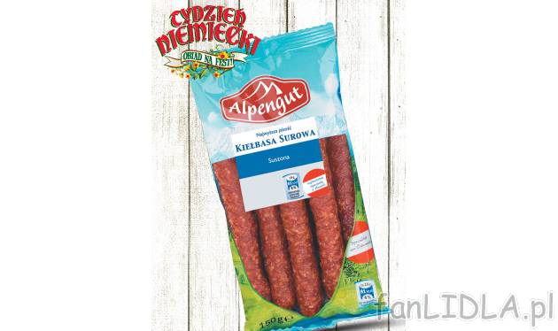 Austraickie kiełbaski , cena 7,77 PLN za 150 g/1 opak. 
- Lekko podwędzane, suszone ...
