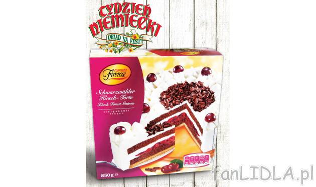 Tart szwarcwaldzki , cena 14,99 PLN za 850 g/1 opak. 
-  850 g/1 opak. 
-  1 kg=17.64