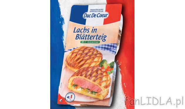 Ryba w cieście francuskim , cena 9,99 PLN za 2x170 g 
- Łosoś w delikatnym cieście ...