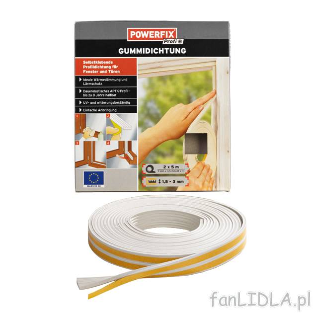 Uszczelka gumowa Powerfix, cena 6,99 PLN za 1 szt. 
- samoprzylepna uszczelka do ...