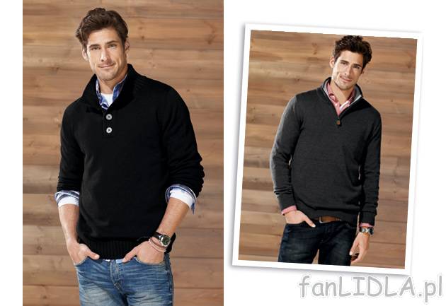 Sweter Livergy, cena 44,00 PLN za 1 szt. 
- ze stójką, 
- materiał: 50% bawełna, ...