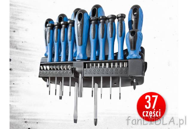 Komplet śrubokrętów i bitów Powerfix, cena 49,99 PLN za 1 opak. 
- w zestawie: ...
