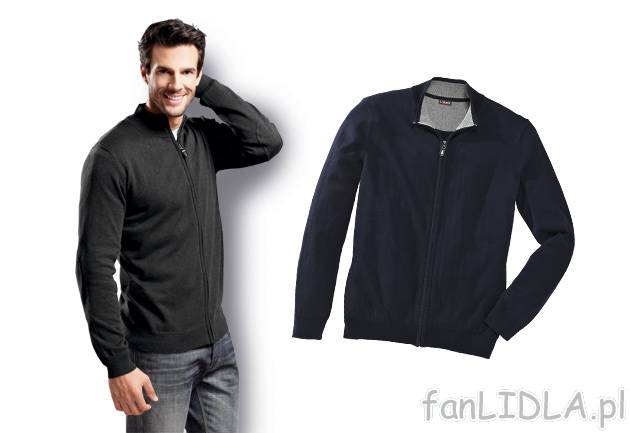 Sweter Livergy, cena 39,99 PLN za 1 szt. 
- z krótką stójką i naszywkami na ...