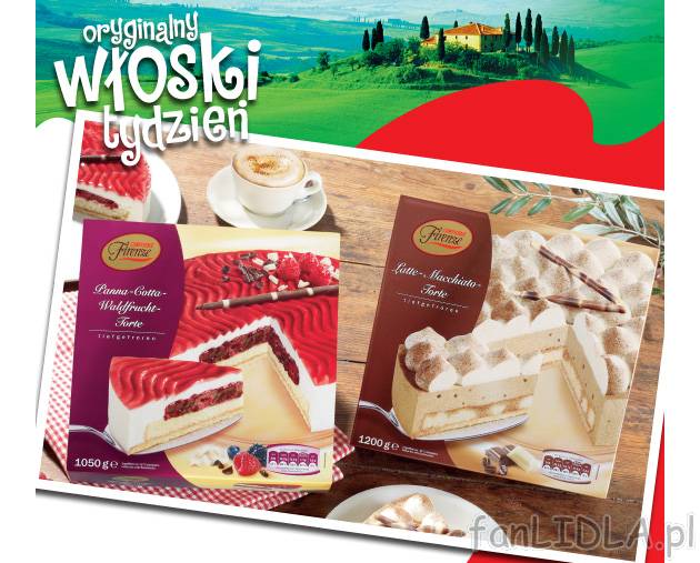 Tort Panna Cotta lub Latte Macchiato , cena 21,99 PLN za 1050/1200 g/1 opak. 
- ...