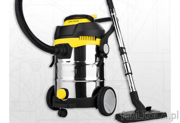 Odkurzacz 1400 W Parkside, cena 222,00 PLN za 1 szt. 
- do pracy na mokro i sucho ...