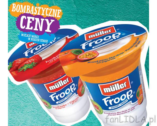 Jogurt Müller Froop , cena 1,19 PLN za 150 g/1 opak. 
-  Różne rodzaje.