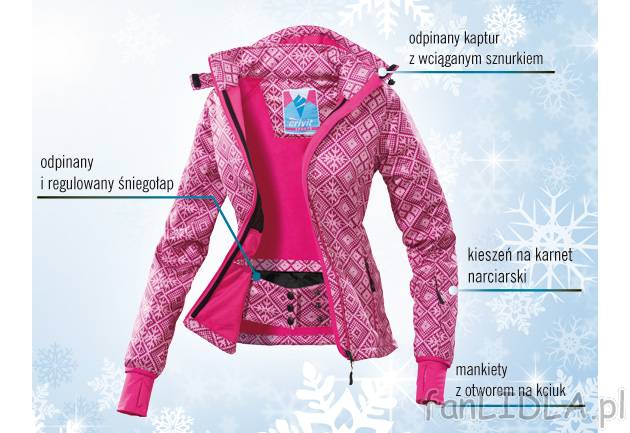 Damska kurtka narciarska softshell Crivit Sports, cena 111,00 PLN za 1 szt. 
- ...